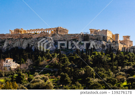 Acropolis of Athens with Parthenon and Erechtheion ancient temples, Greece. Acropolis of Athens with Parthenon and Erechtheion ancient temples, Greece. 139276178