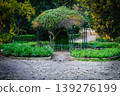 Green gazebo with climbing plants in National Garden Athens, Greece. 139276199