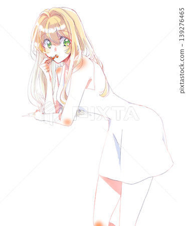 女人塗口紅,金發 女人塗口紅,金發 139276465