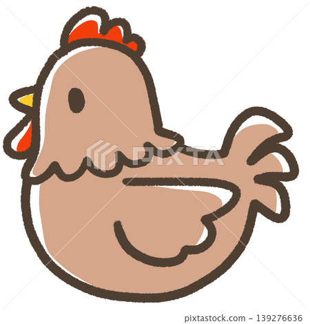 Two brown chickens facing sideways Two brown chickens facing sideways 139276636