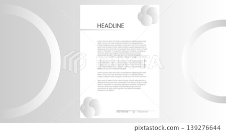 Clean monochromatic document template with grey border on abstract grey, mock Clean monochromatic document template with grey border on abstract grey, mock 139276644