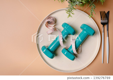 Creative flat lay with diet concept 139276789