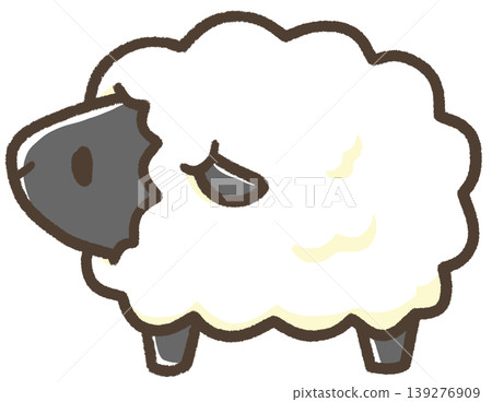 A sheep facing sideways (with a dark face) A sheep facing sideways (with a dark face) 139276909