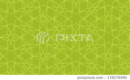 Green islamic geometric seamless pattern, background in duotone pistachio color 139276990