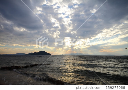 Seaside town of Turgutreis and spectacular sunsets Seaside town of Turgutreis and spectacular sunsets 139277066