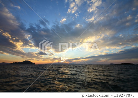 Seaside town of Turgutreis and spectacular sunsets Seaside town of Turgutreis and spectacular sunsets 139277073