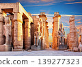 Colossal statues of Ramesses II in the Great Court of Luxor Temple, Egypt 139277323