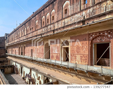 The famous Amber Fort, the fortified residence of Raja Man Singh I in the northern suburbs of Jaipur, India 139277347
