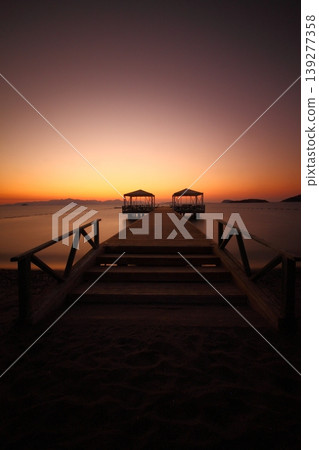 Pier and spectacular sunset in Bodrum Pier and spectacular sunset in Bodrum 139277358