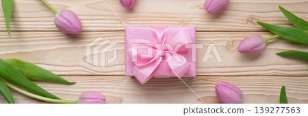 Mother's Day wide frame banner tulips Mother's Day wide frame banner tulips 139277563