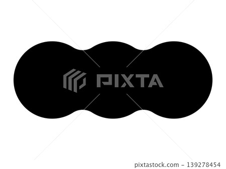 A shape made up of three connected circles (rounded corners, soft). A shape made up of three connected circles (rounded corners, soft). 139278454