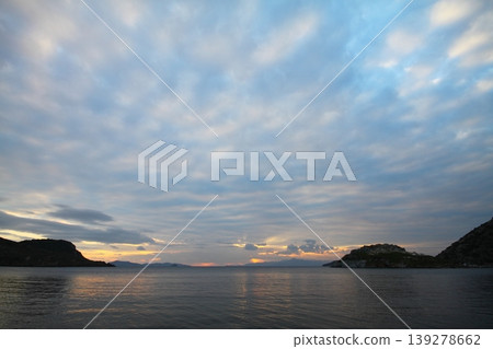 Seaside town of Turgutreis and spectacular sunsets Seaside town of Turgutreis and spectacular sunsets 139278662