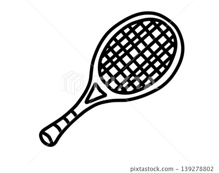 Tennis racket, simple design, black. Tennis racket, simple design, black. 139278802