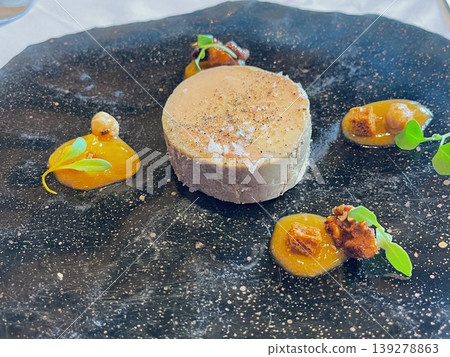 Luxury Foie Gras with Toasted Bread and Sweet Garnish Luxury Foie Gras with Toasted Bread and Sweet Garnish 139278863
