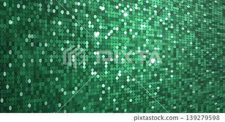 Shiny green sequin background with bright white star sparkles. Shiny green sequin background with bright white star sparkles. 139279598