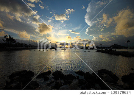 Seaside town of Turgutreis and spectacular sunsets Seaside town of Turgutreis and spectacular sunsets 139279624