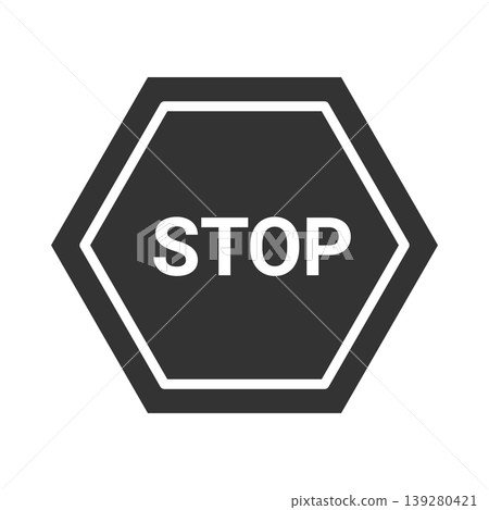Stop sign icon - simple and easy-to-use stop design Stop sign icon - simple and easy-to-use stop design 139280421