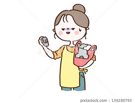 一幅插圖,描繪了一位女士看到隨意丟棄的捲起的襪子時露出苦笑的表情(未指明的家務/婚姻問題) 一幅插圖,描繪了一位女士看到隨意丟棄的捲起的襪子時露出苦笑的表情(未指明的家務/婚姻問題) 139280793
