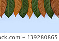 Green and Brown Leaf Frame with Minimalist White Background 139280865