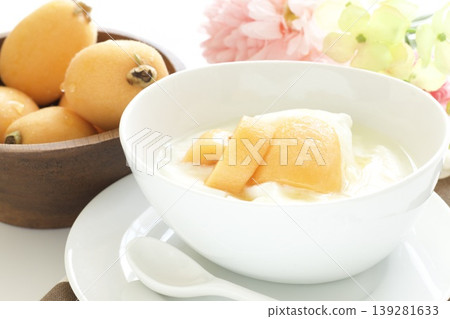 Yogurt with loquats Yogurt with loquats 139281633