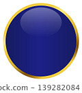 A glossy royal blue frame with gold trim. 139282084