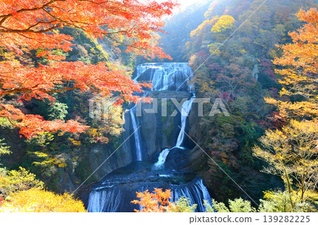 Fukuroda Falls in late autumn, viewed from the left side of the second observation deck, one of Japan's three most famous waterfalls. 139282225