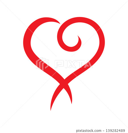 Simple Continuous Line Heart Logo Design Simple Continuous Line Heart Logo Design 139282489