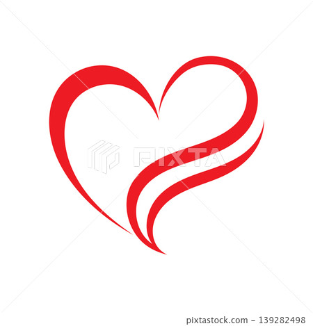 Beautiful Romantic Line Heart Logo Design Beautiful Romantic Line Heart Logo Design 139282498