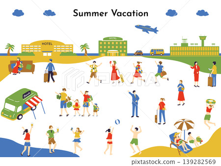 人們享受夏季旅行 人們享受夏季旅行 139282569