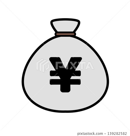 日元符號袋,貨幣圖標,扁平化設計 日元符號袋,貨幣圖標,扁平化設計 139282582