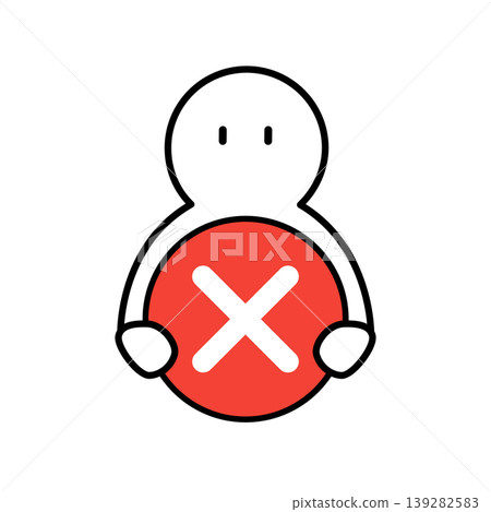 帶有“X”標記的字元(平面設計) 帶有“X”標記的字元(平面設計) 139282583
