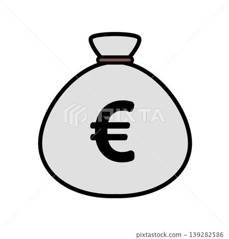歐元符號袋,貨幣圖標,扁平化設計 歐元符號袋,貨幣圖標,扁平化設計 139282586