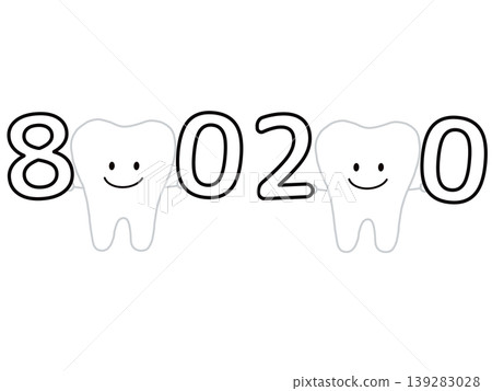 一個咧嘴笑著的牙齒形像在宣傳8020運動 一個咧嘴笑著的牙齒形像在宣傳8020運動 139283028