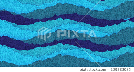 Blue abstract design with textured wavy layers Blue abstract design with textured wavy layers 139283085