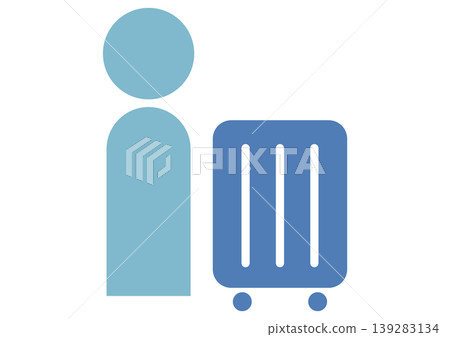 Large luggage, travel, suitcase, icon, pictogram, vector illustration 139283134