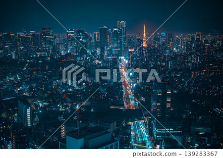 Tokyo night view: Tokyo Tower Tokyo night view: Tokyo Tower 139283367