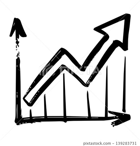 Hand Drawn Business Growth Graph with Rising Arrow, Sketchy Financial Success Chart Illustration Hand Drawn Business Growth Graph with Rising Arrow, Sketchy Financial Success Chart Illustration 139283731