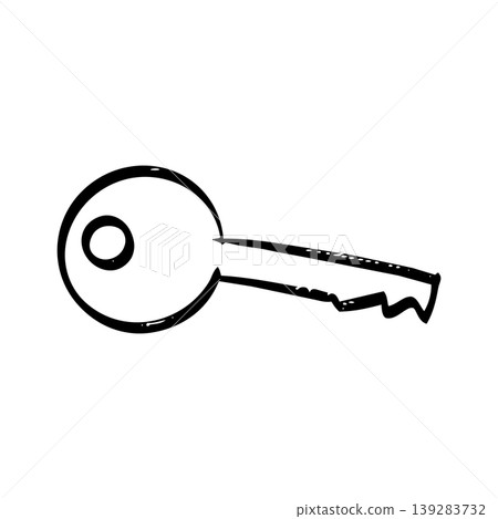 Hand Drawn Key Illustration in Doodle Style. Minimalist Security and Access Icon Vector. Hand Drawn Key Illustration in Doodle Style. Minimalist Security and Access Icon Vector. 139283732