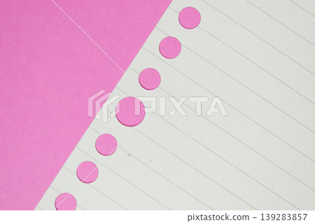 line paper texture on pink background,  blank sheet notebook 139283857