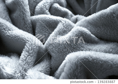 grey soft fluffy blanket textile 139283887