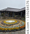 長崎格洛弗花園：雪中的圓形花壇與西式建築 139284576