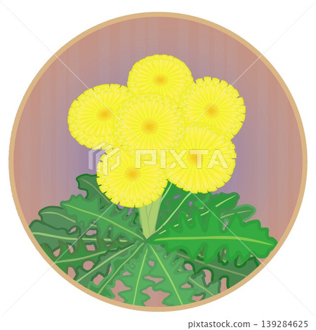 Dandelion illustration with a circular background Dandelion illustration with a circular background 139284625