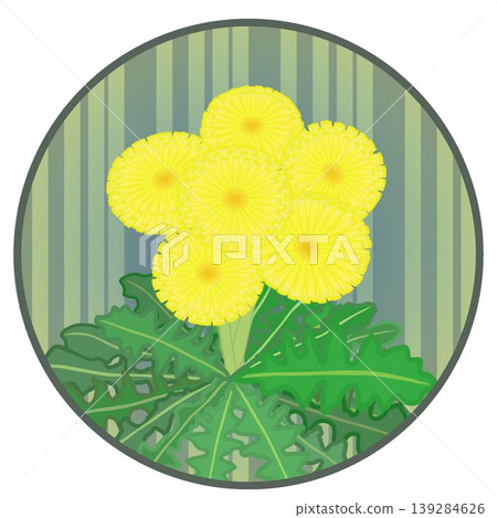 Dandelion illustration with a circular background Dandelion illustration with a circular background 139284626