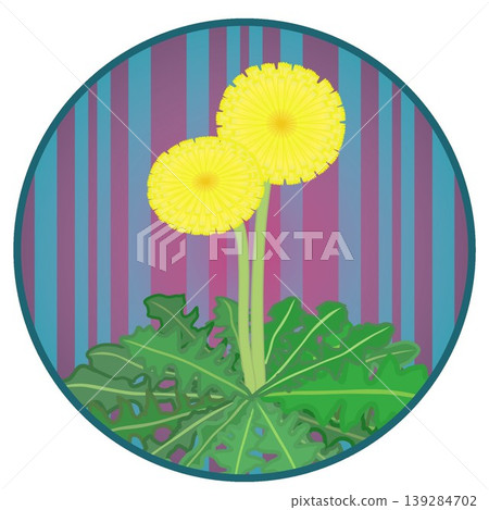 Dandelion illustration with a circular background Dandelion illustration with a circular background 139284702