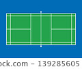 A simple overhead view of a badminton court, vector illustration. 139285605