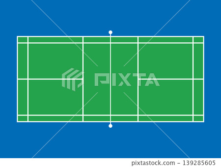 A simple overhead view of a badminton court, vector illustration. A simple overhead view of a badminton court, vector illustration. 139285605