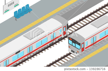 等距圖：火車和月台 139286716