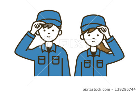A pair of logistics staff wearing work caps and ready to go | Delivery, shipping, warehouse work, light work, enthusiasm A pair of logistics staff wearing work caps and ready to go | Delivery, shipping, warehouse work, light work, enthusiasm 139286744
