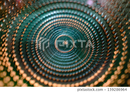Looking inside a teal plate, concentric circles create visual depth and pattern Looking inside a teal plate, concentric circles create visual depth and pattern 139286964