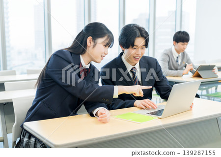 Students talking in the classroom Students talking in the classroom 139287155